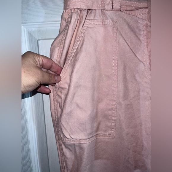 Anthropologie ELEVENSES Romy Paper Bag Waist Linen Blend Pants Pink Sz S - Picture 7 of 15